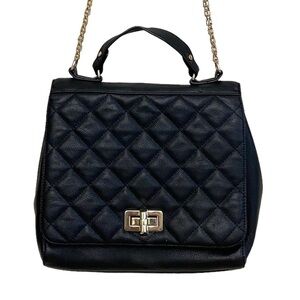 Forever 21 Black Faux Leather Quilted Shoulder Bag